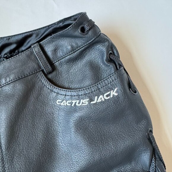 Nike Air Jordan Womens 8 M Cactus Jack Leather Lace Up Pants Black Travis Scott - Picture 5 of 8